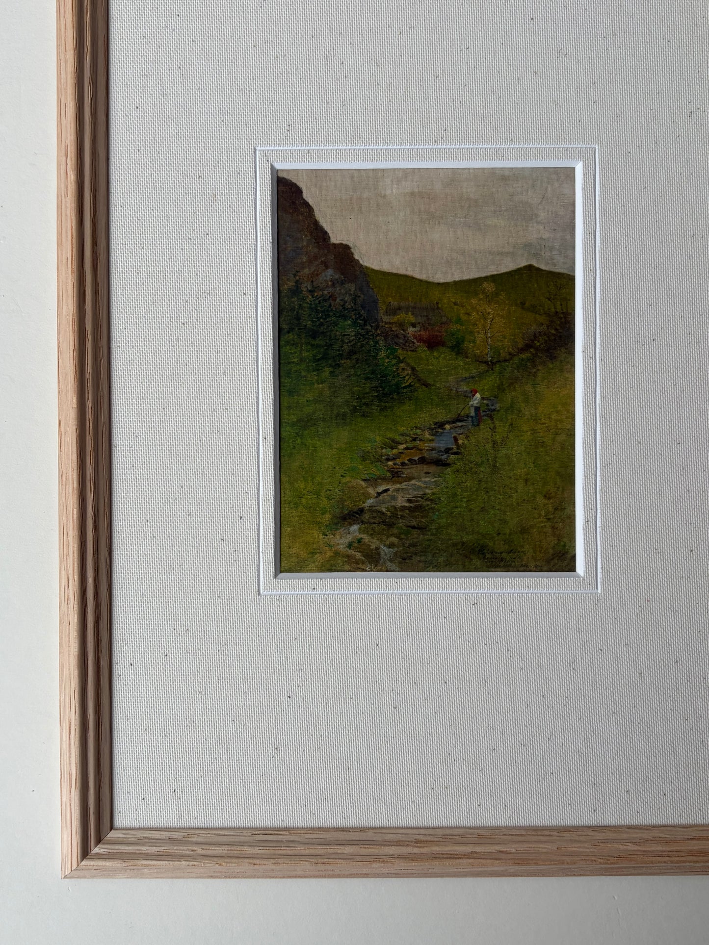 Framed landscape woman at the stream