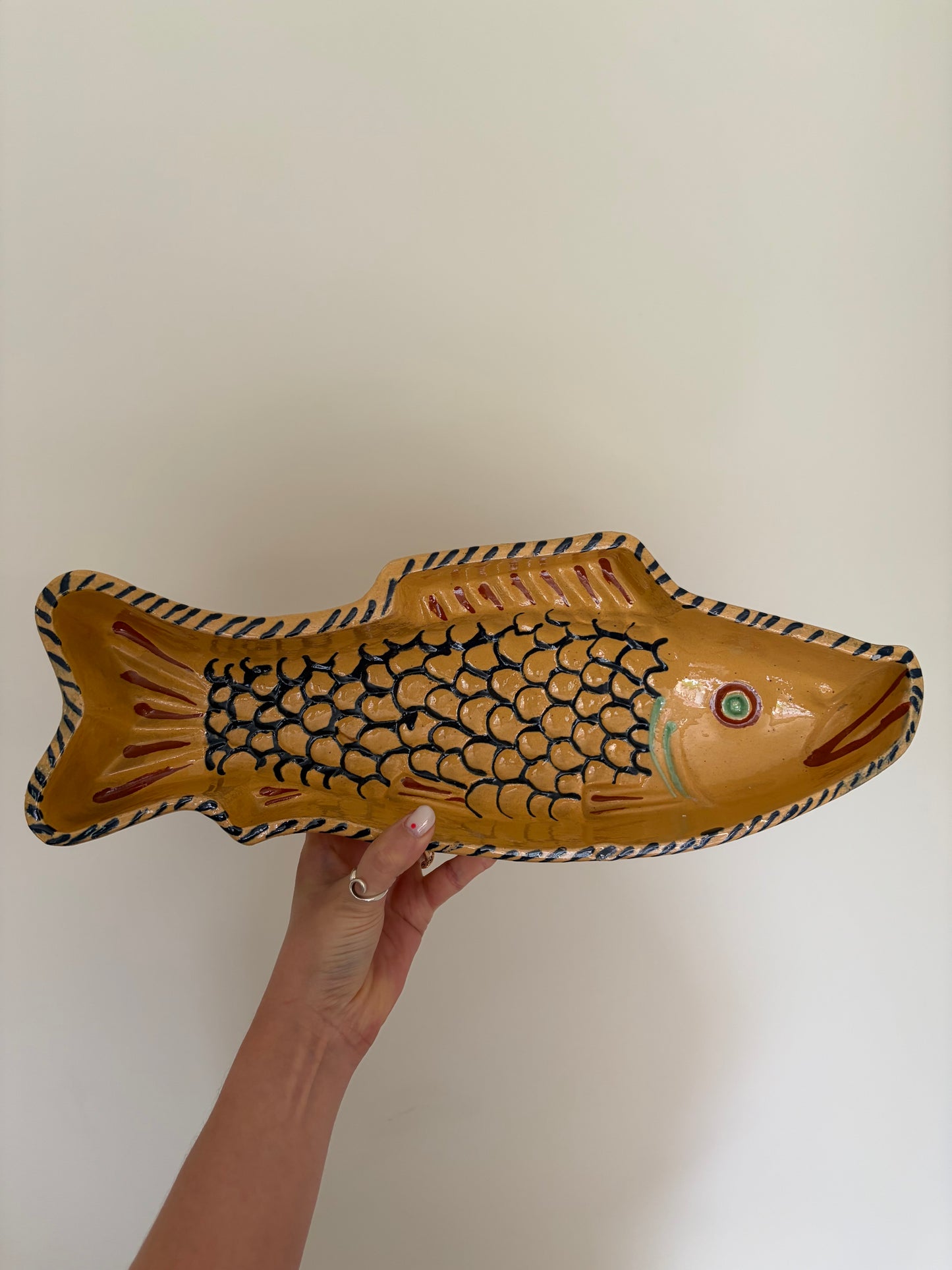 Yellow ceramic vintage fish