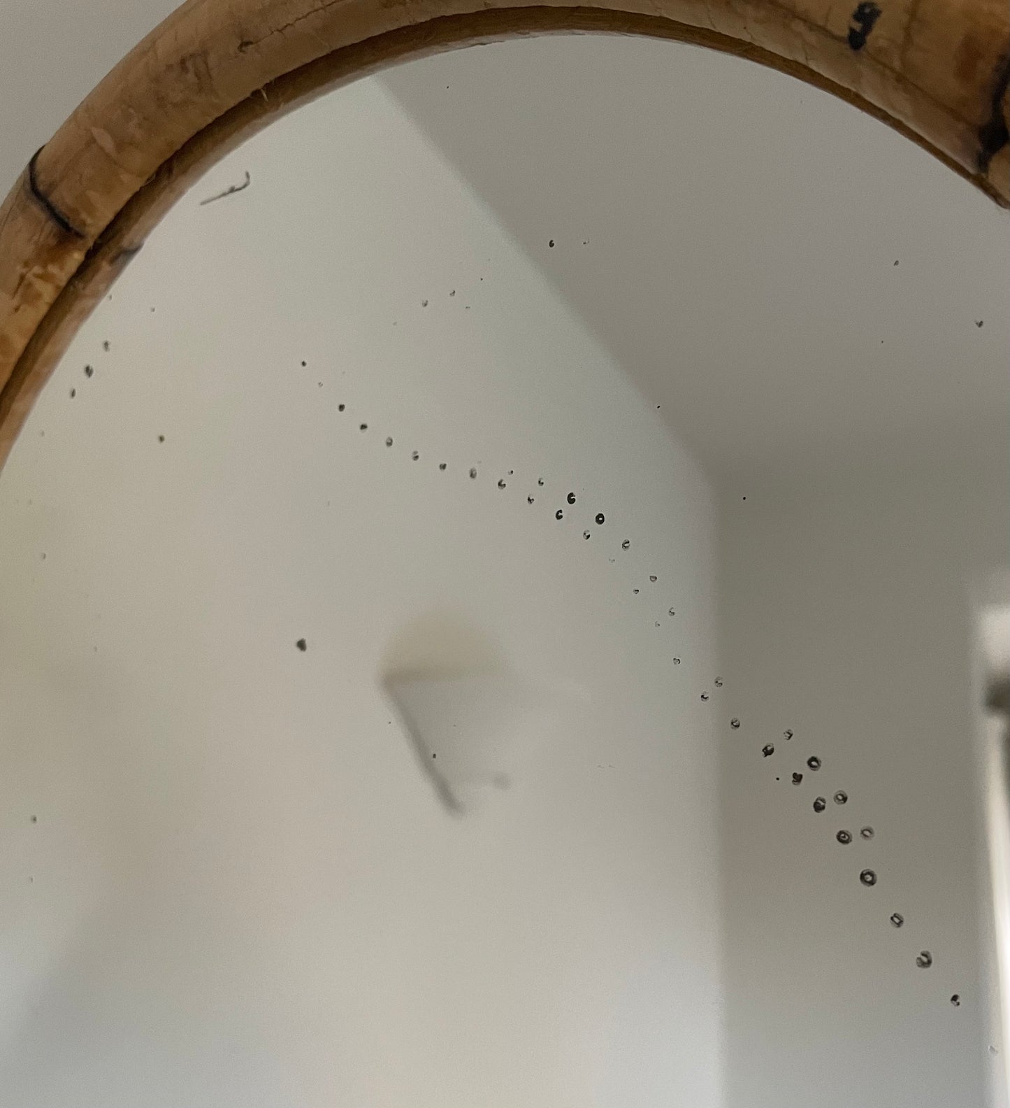 Bamboo small round mirror