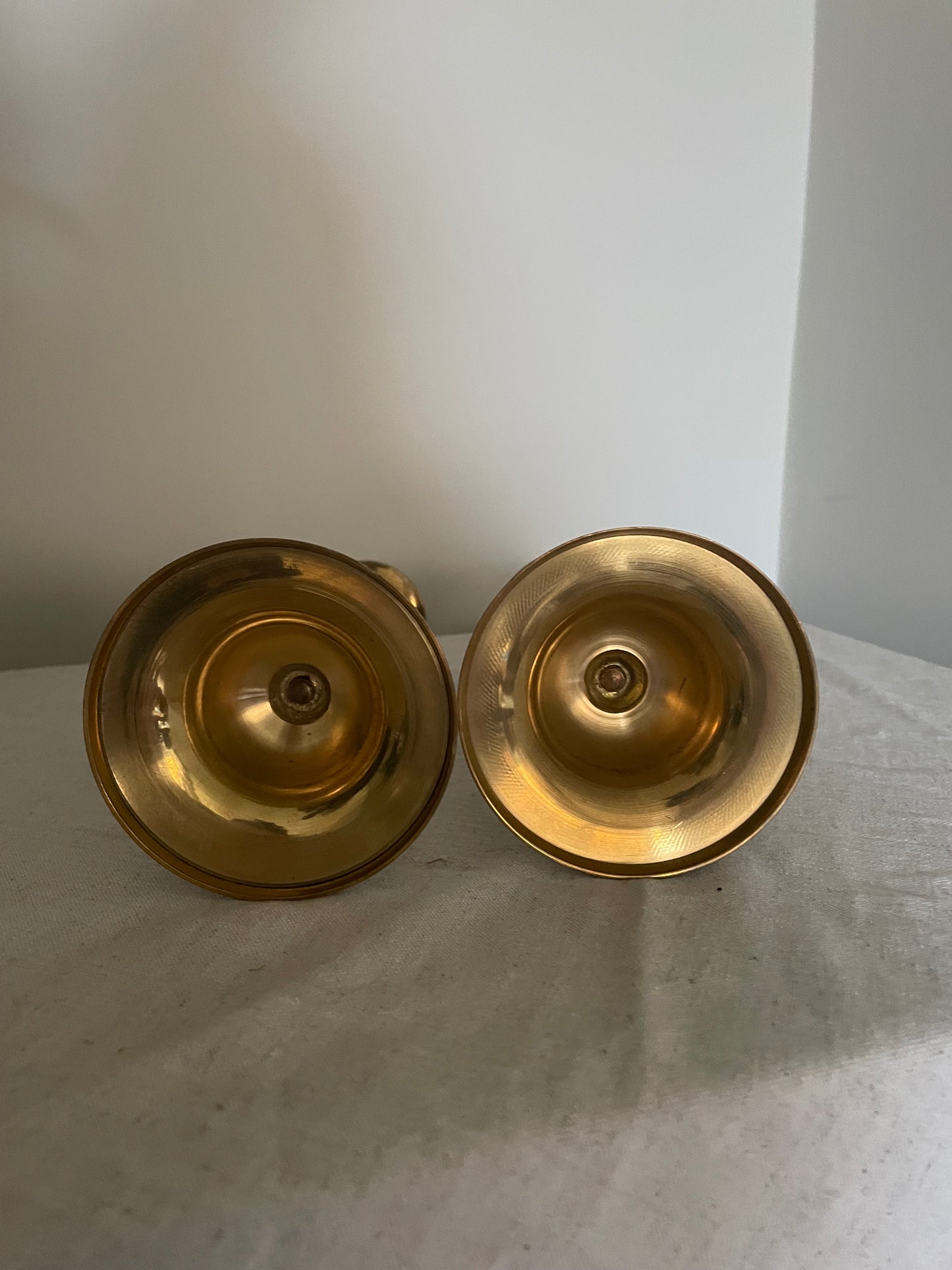 Brass pair of candlestick holders