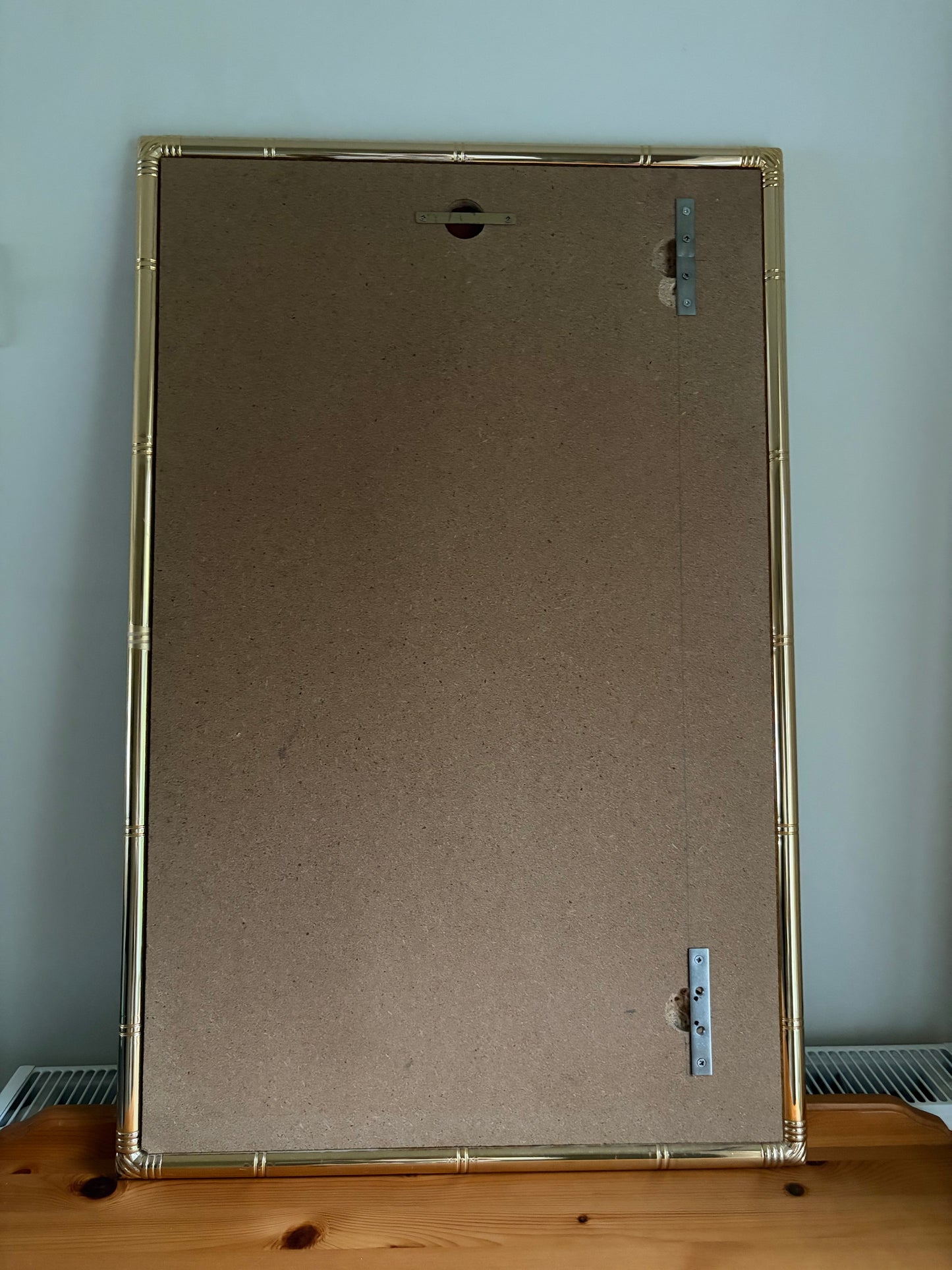 Vintage polished brass bamboo style mirror