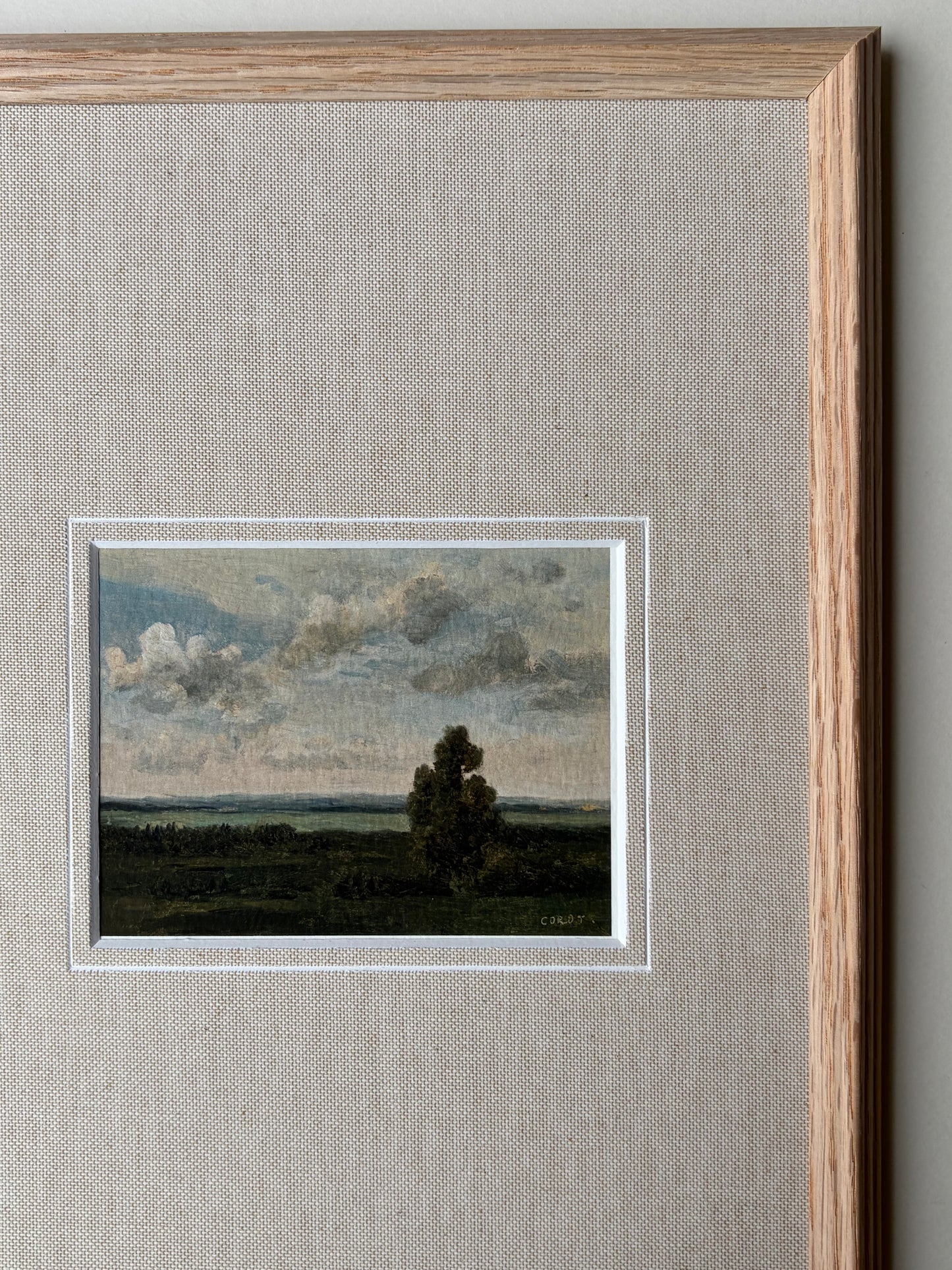 Framed cloudy countryside with mount