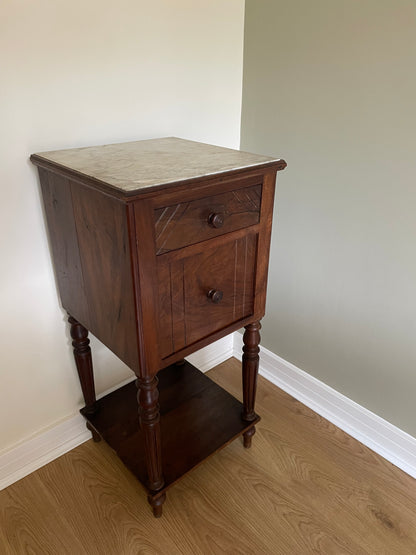 Antique French cabinet with marble top