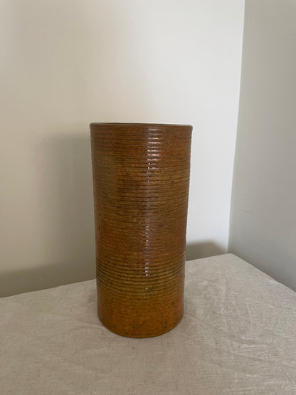 Vintage brown stoneware vase
