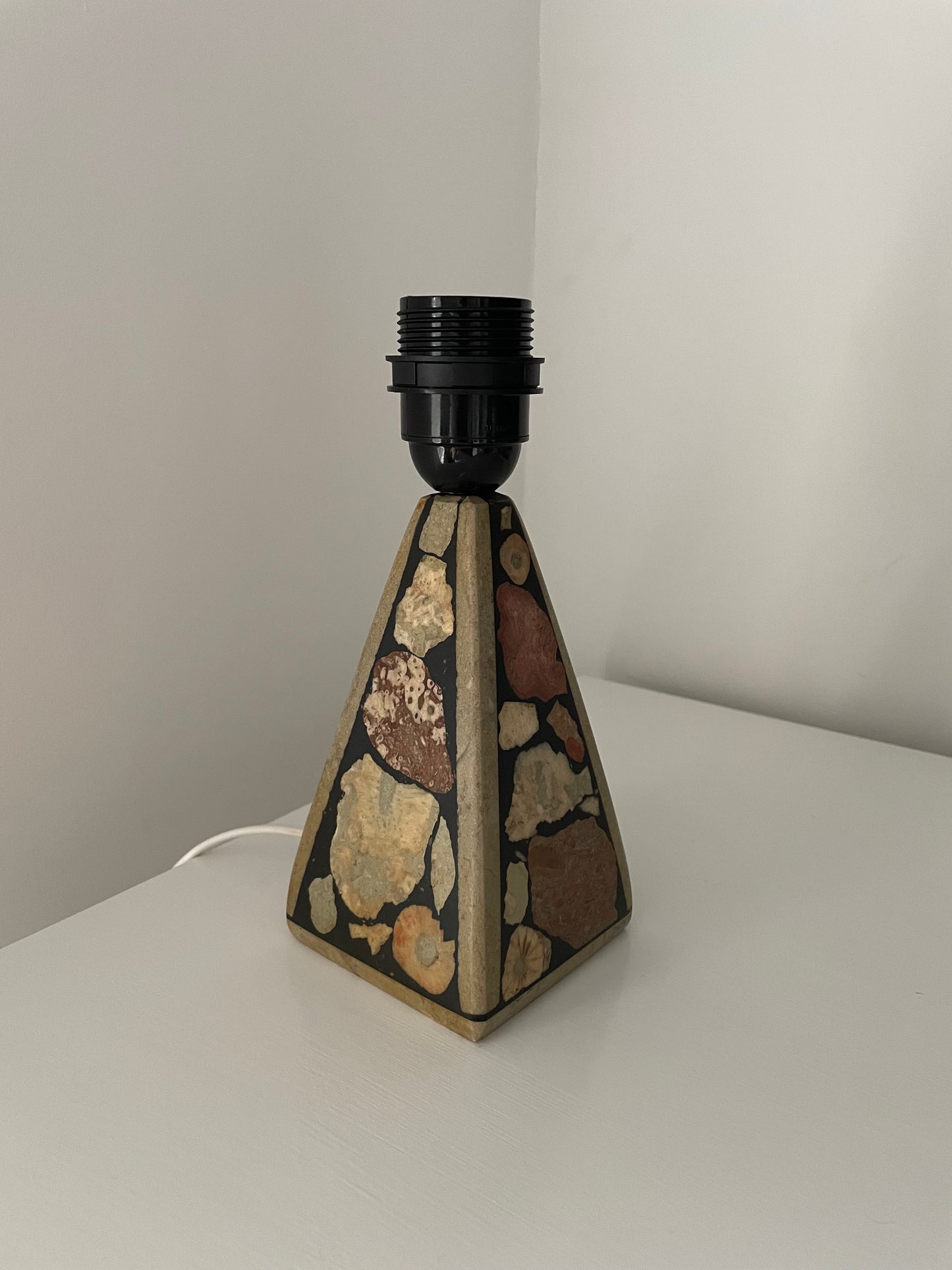 Fossilised stone table lamp by Egon Jakobbson, Sweden