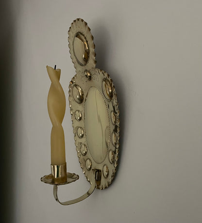 Pair of brass Swedish vintage candle sconces
