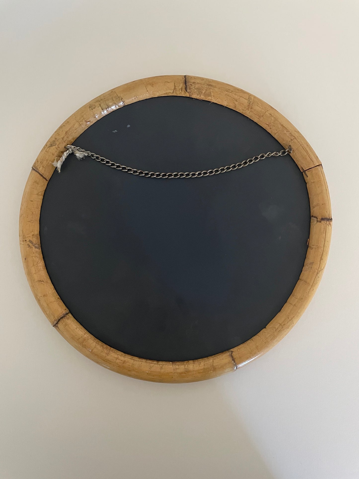 Bamboo small round mirror