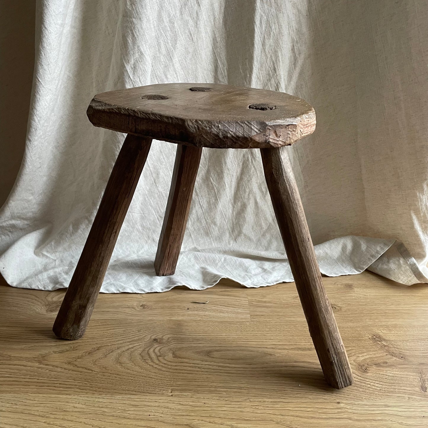 Antique French wooden stool