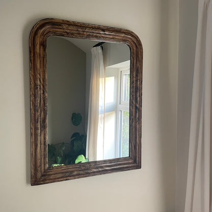 Faux marble French mirror, 20th century