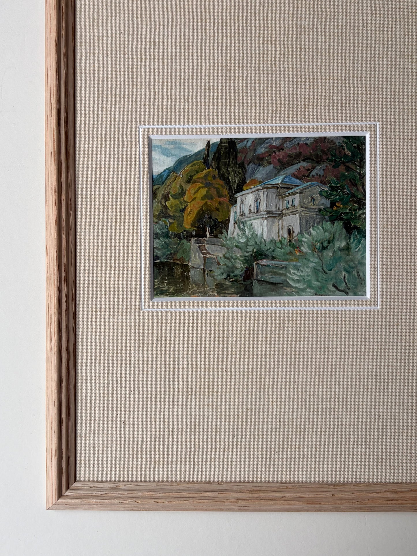 Framed Lake Como landscape with mount