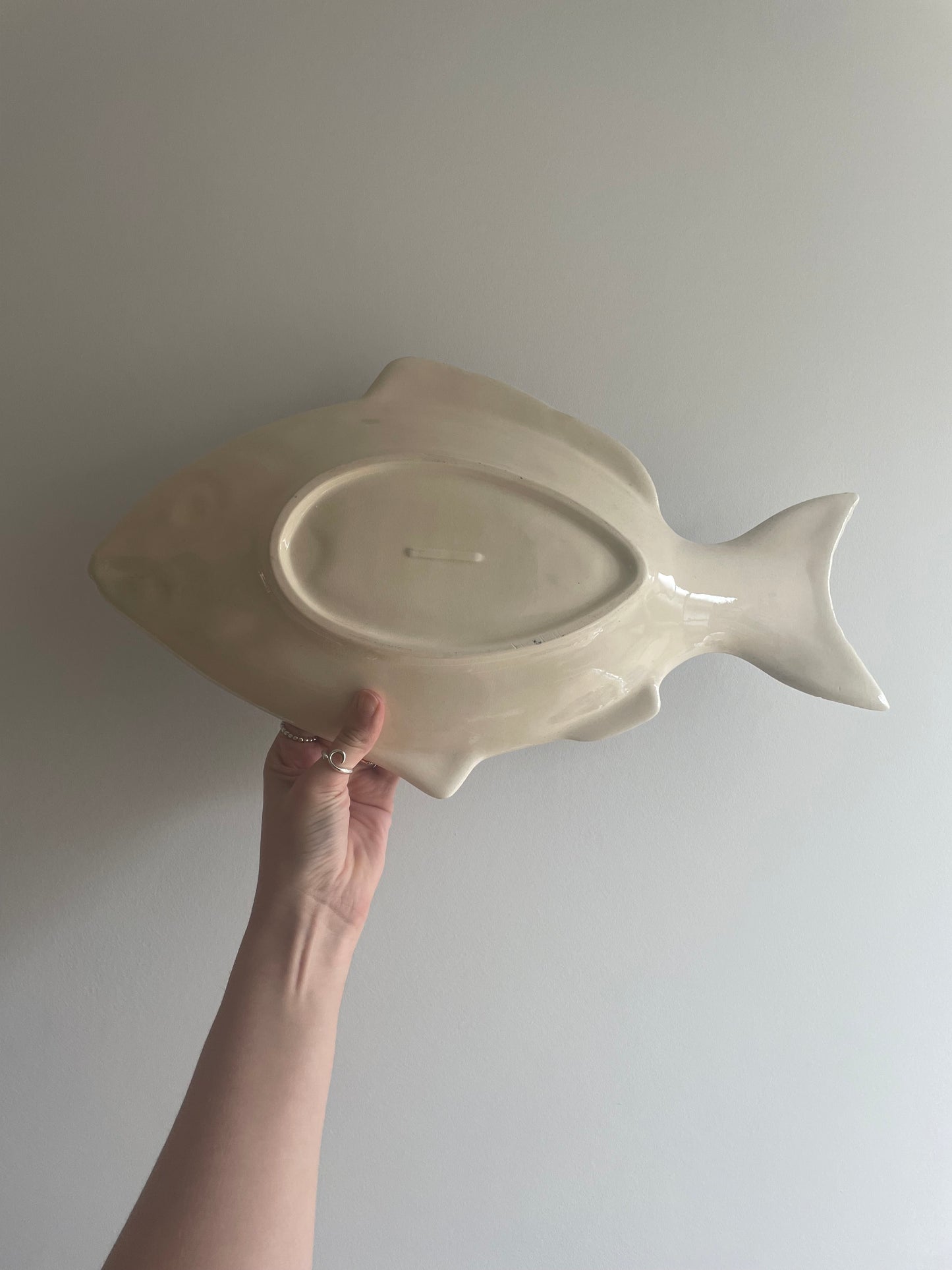 Blue fish serving platter