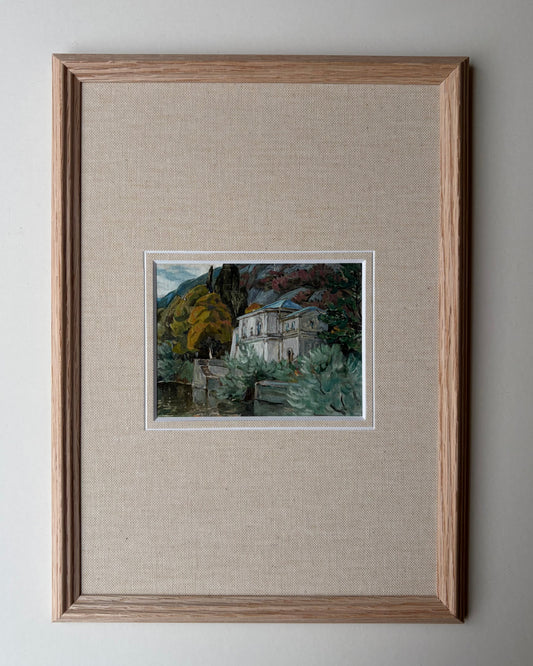 Framed Lake Como landscape with mount