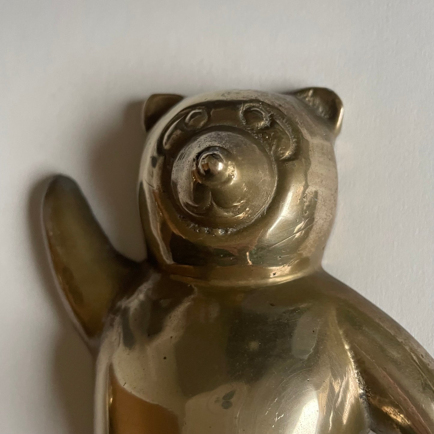 Pair of brass dancing bear wall hooks