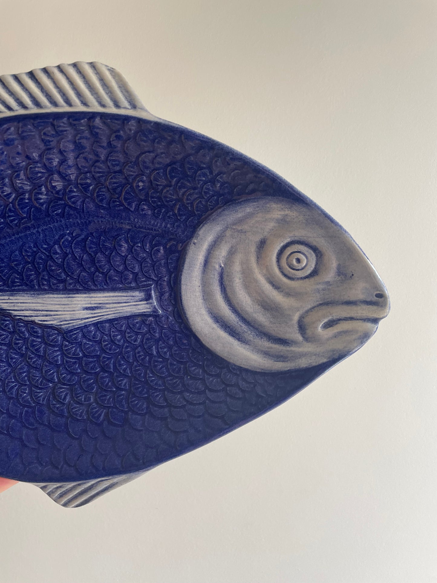 Blue fish serving platter