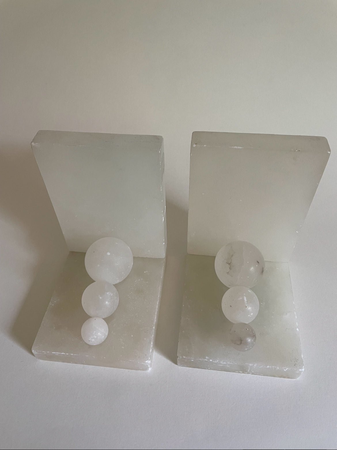 White mid century bookends