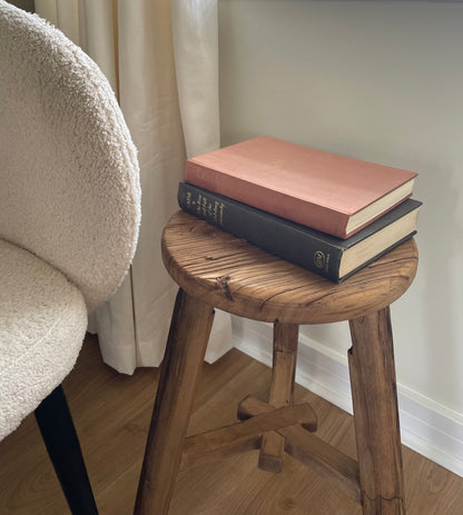Antique round wooden stool