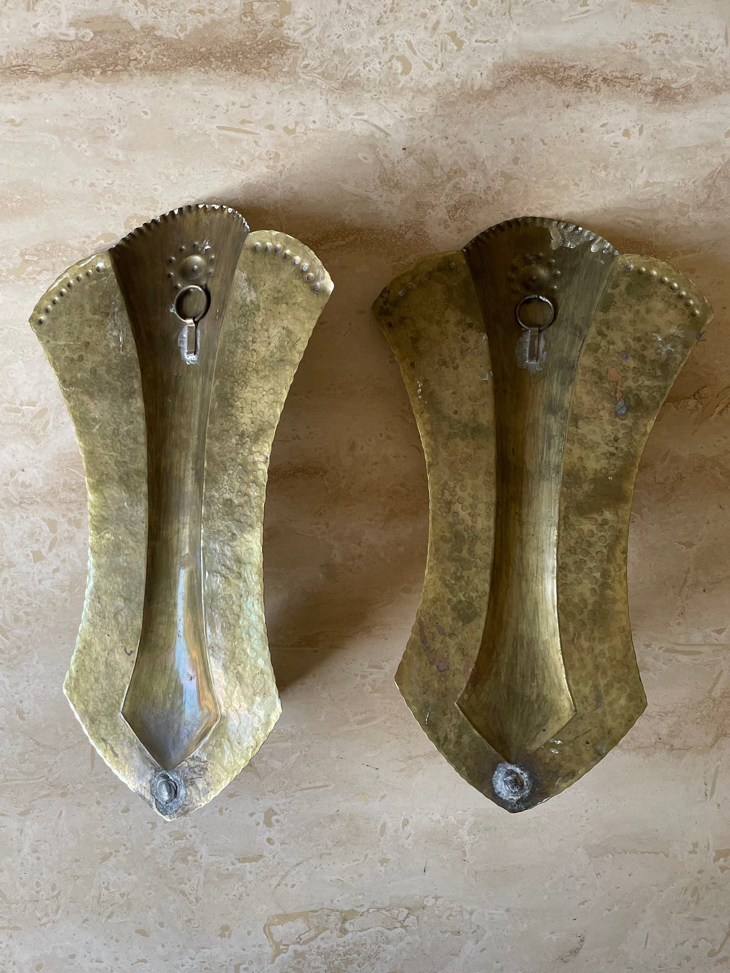 Vintage brass candle wall sconces (pair)