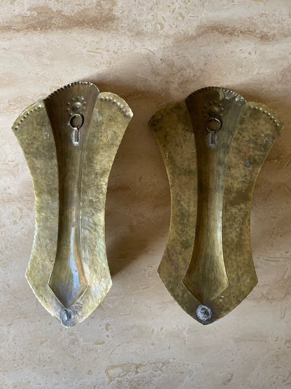 Vintage brass candle wall sconces (pair)