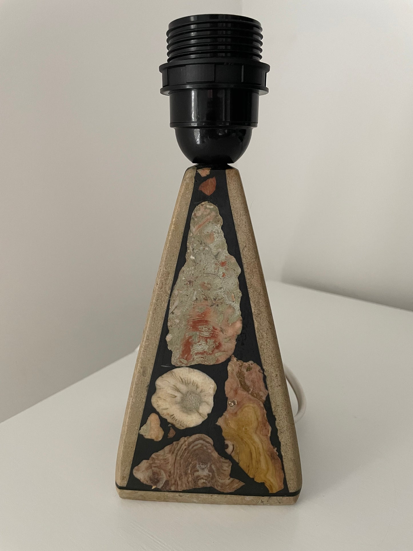 Fossilised stone table lamp by Egon Jakobbson, Sweden