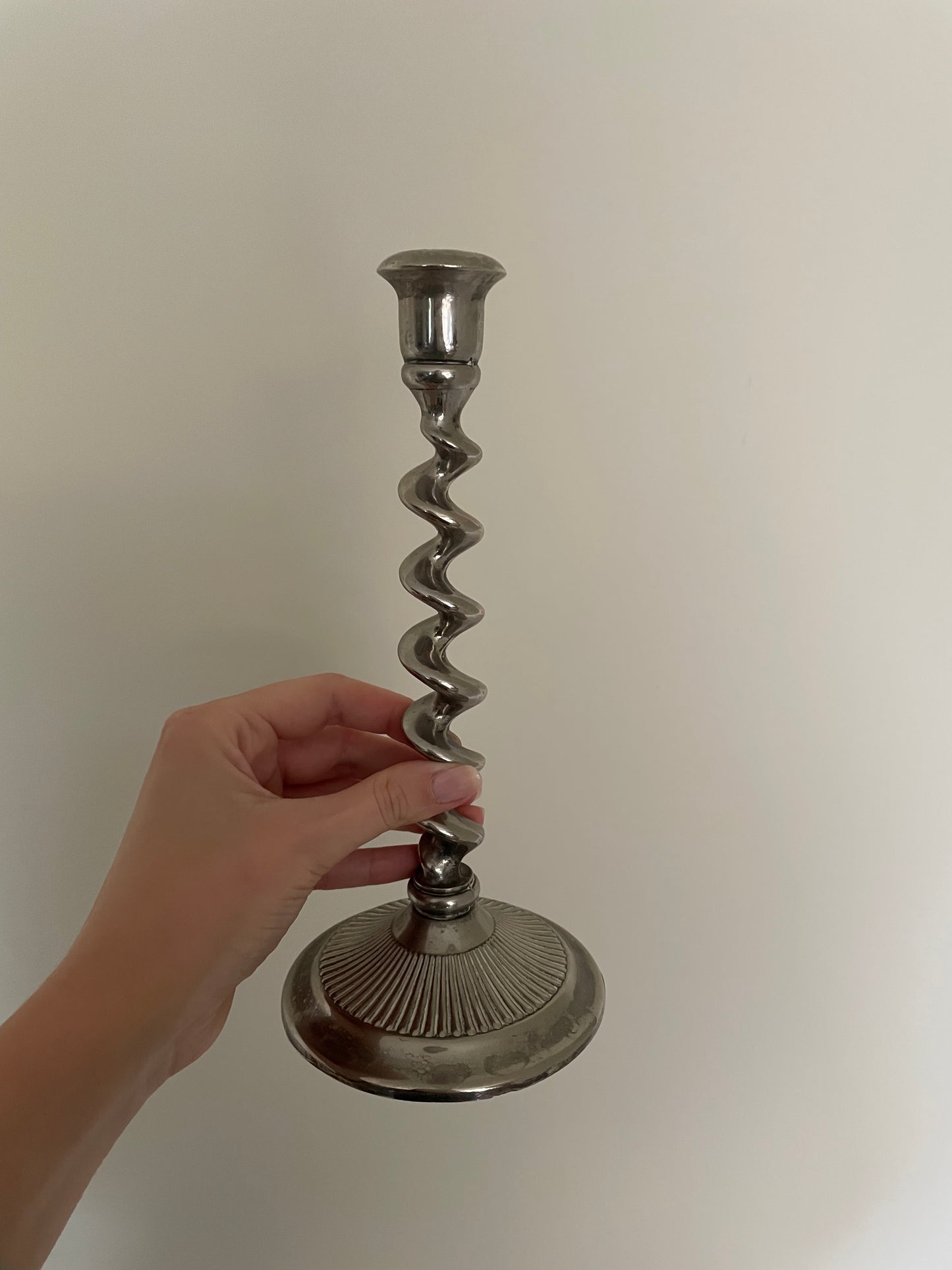 Barley twist candlestick holder