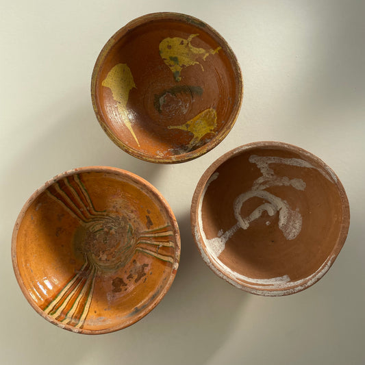 Terracotta clay vintage bowls