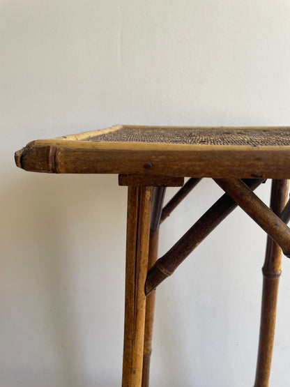 Vintage two tier bamboo side table