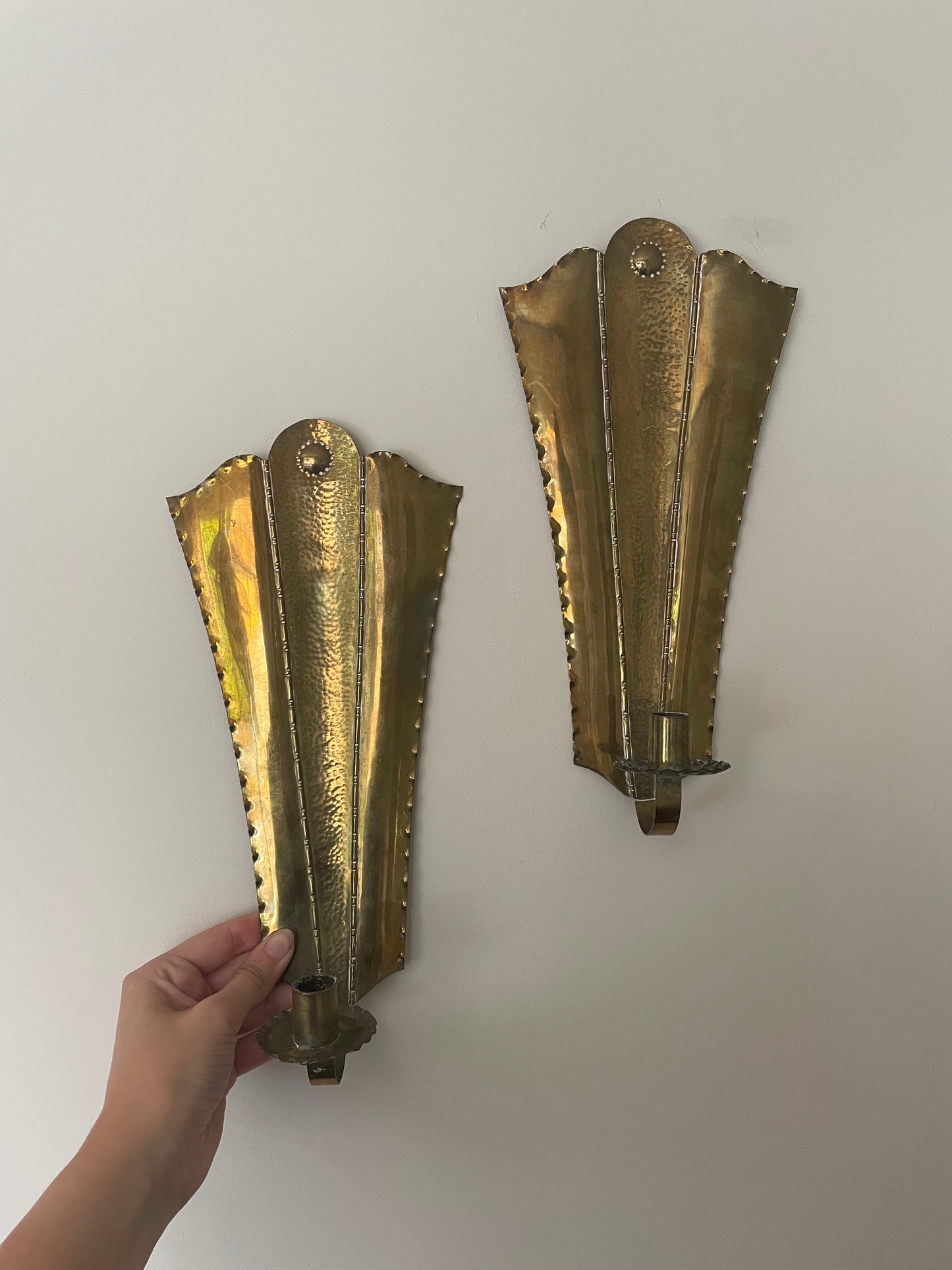 Pair of brass sconces