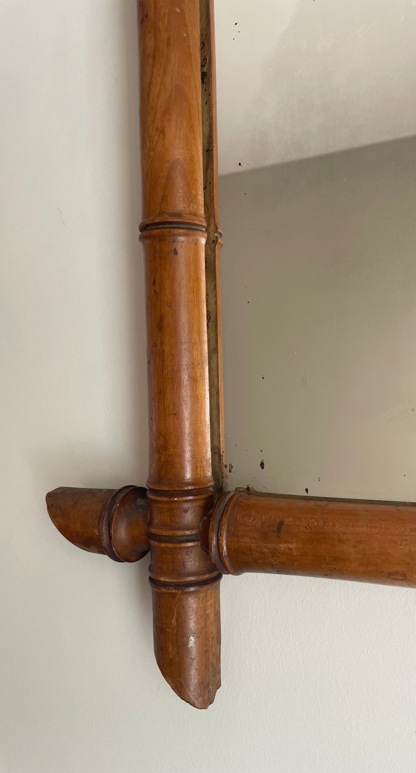 French faux bamboo mirror