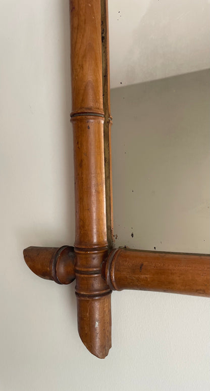 French faux bamboo mirror