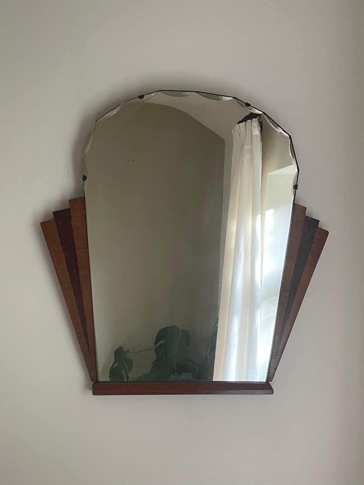 Art deco solid wooden mirror