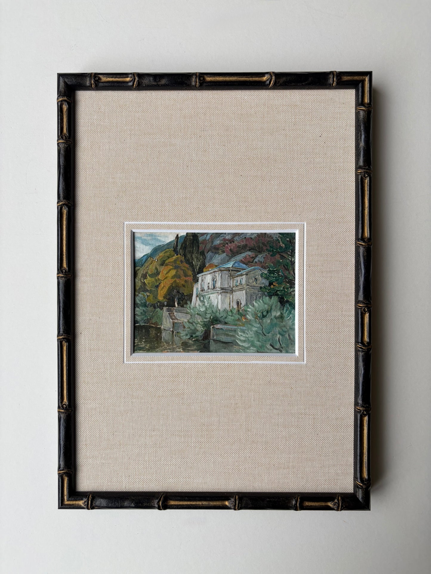 Framed Lake Como landscape with mount