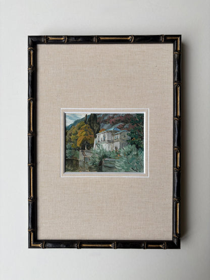 Framed Lake Como landscape with mount