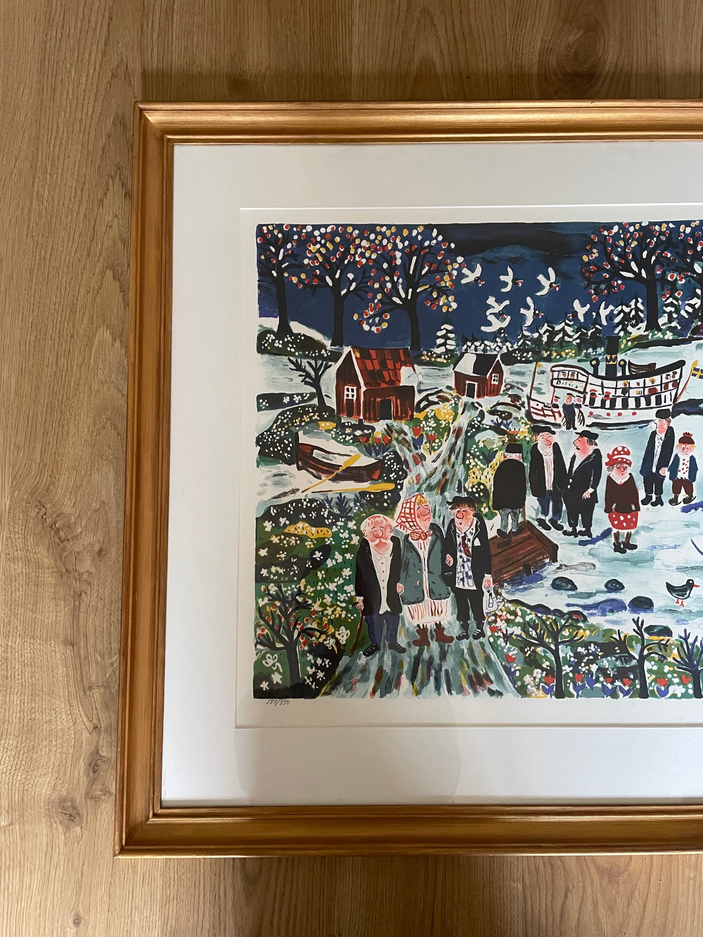 A colourful winter’s day - lithograph by Sven Lidberg
