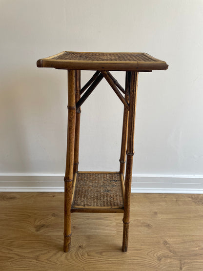 Vintage two tier bamboo side table