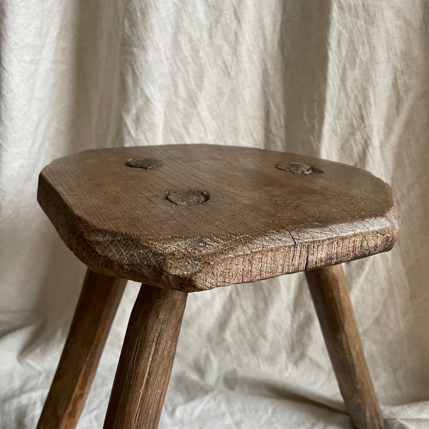 Antique French wooden stool