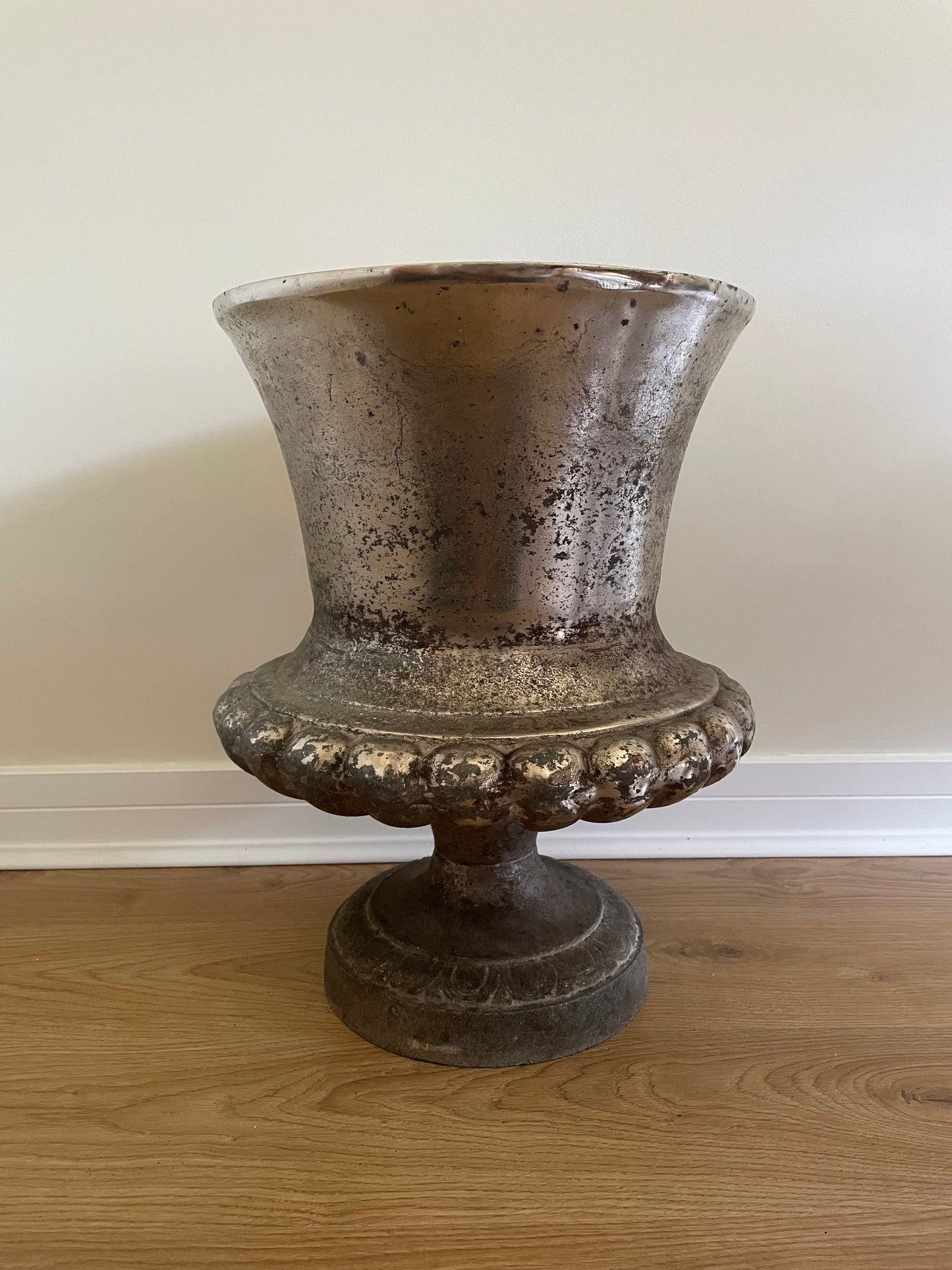 Vintage cast iron garden urn