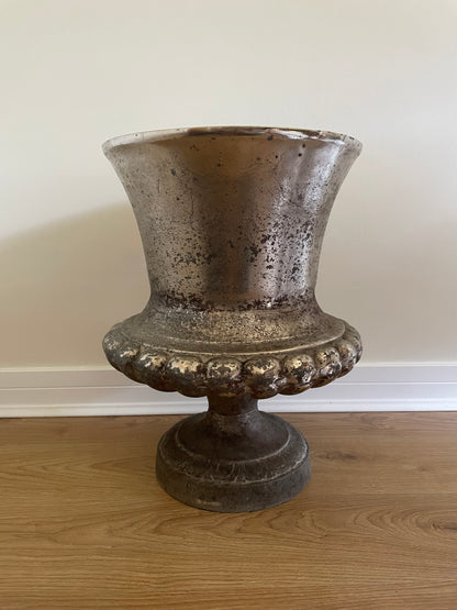 Vintage cast iron garden urn