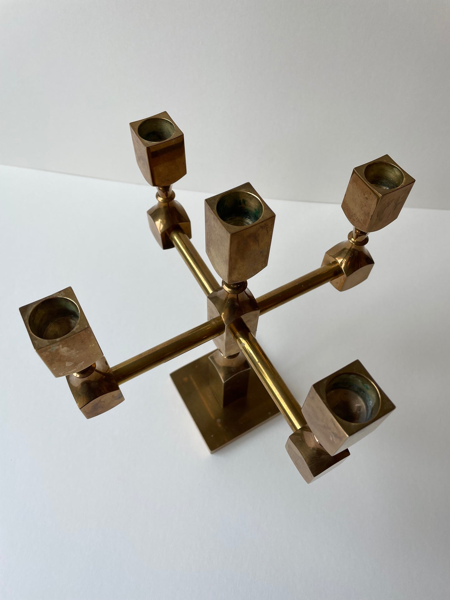 Four arm solid brass candelabra by Metallslöjden Gusum