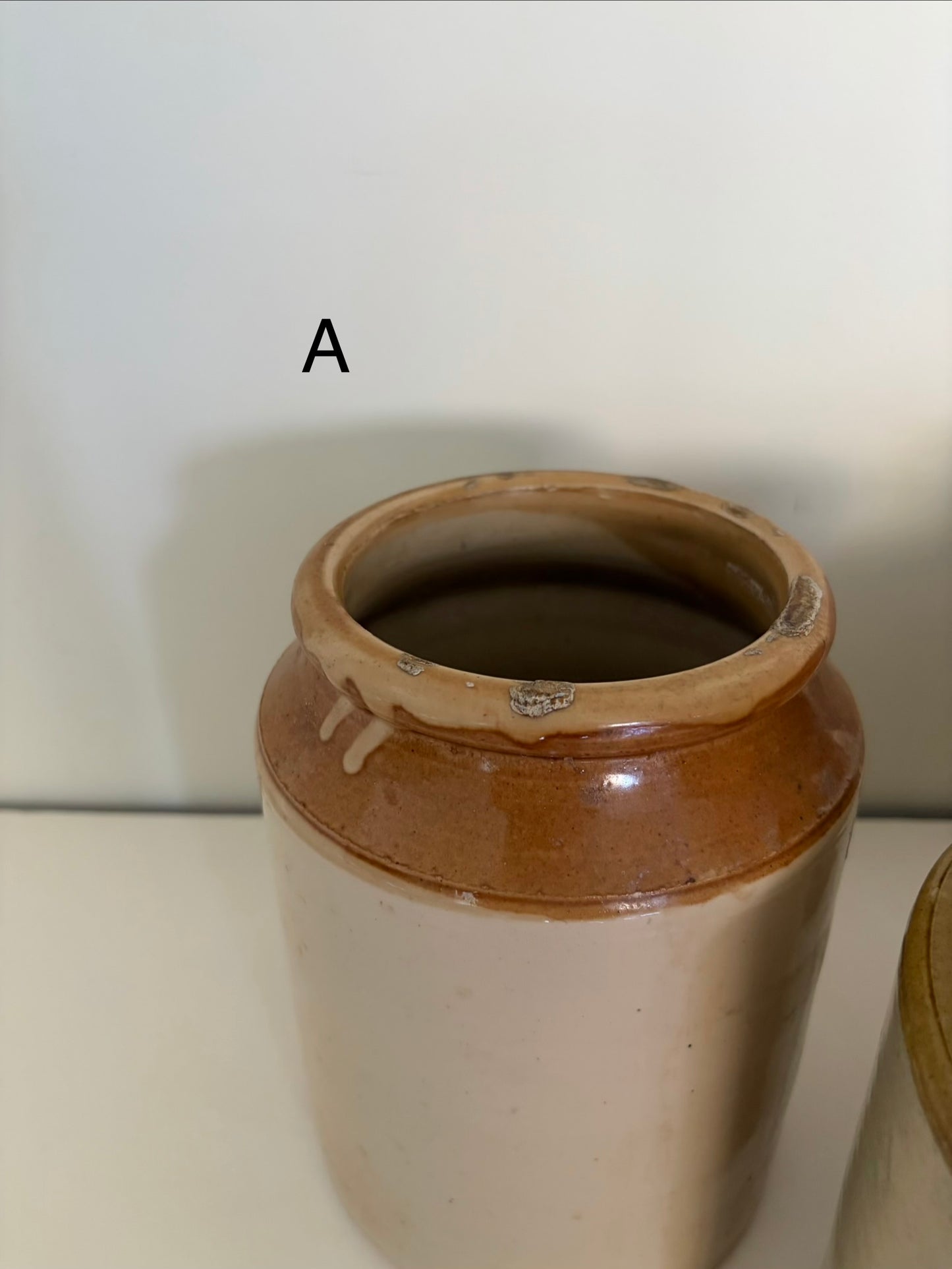 Vintage salt glazed stone pot