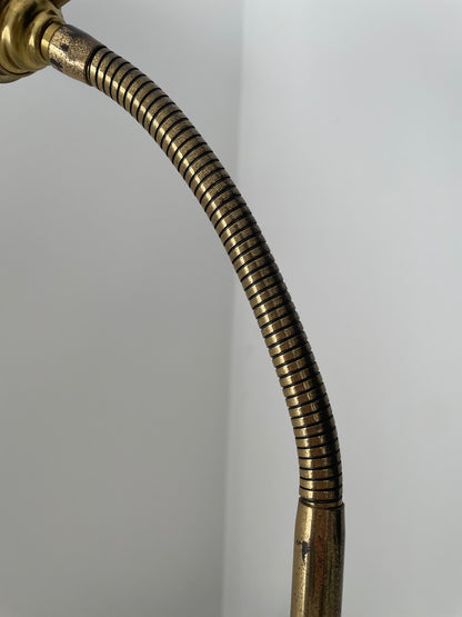 Brass clam shell desk lamp