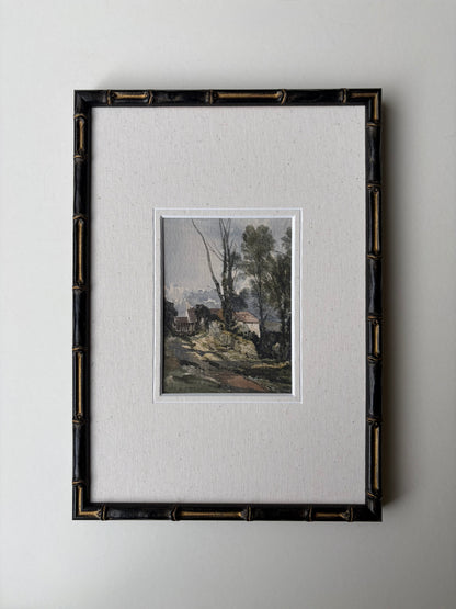 Framed country house and lane