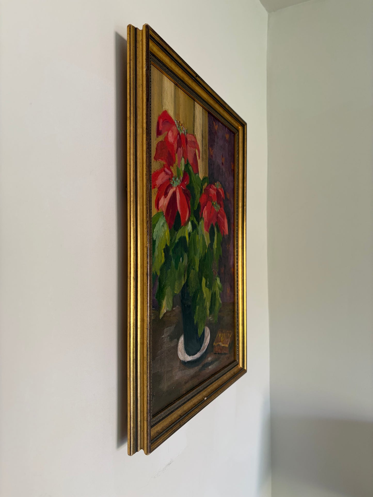 Vintage red floral art