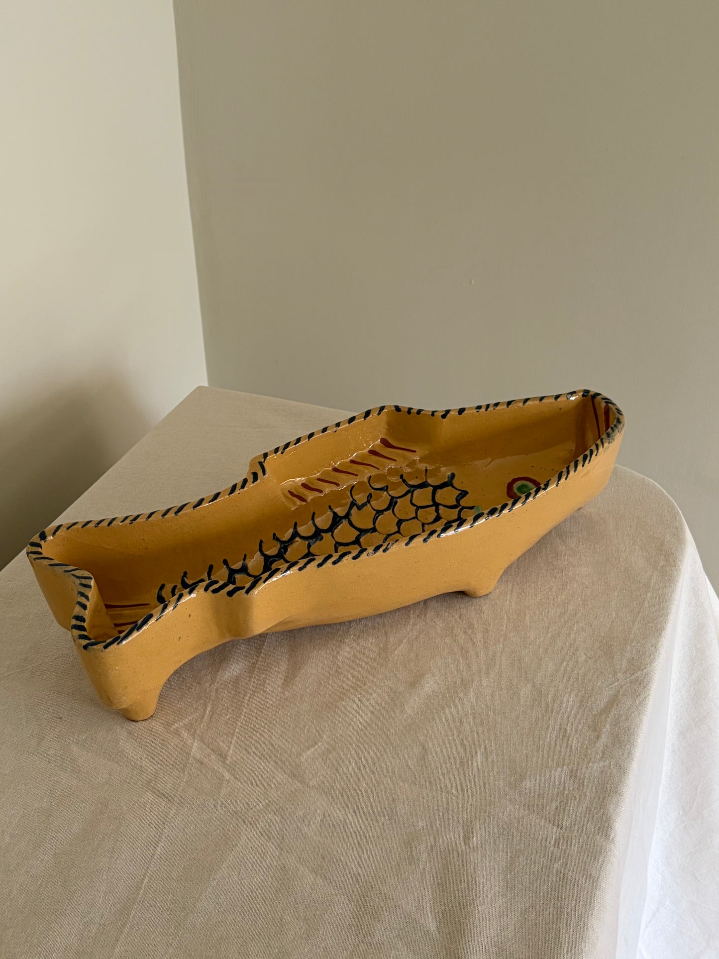 Yellow ceramic vintage fish