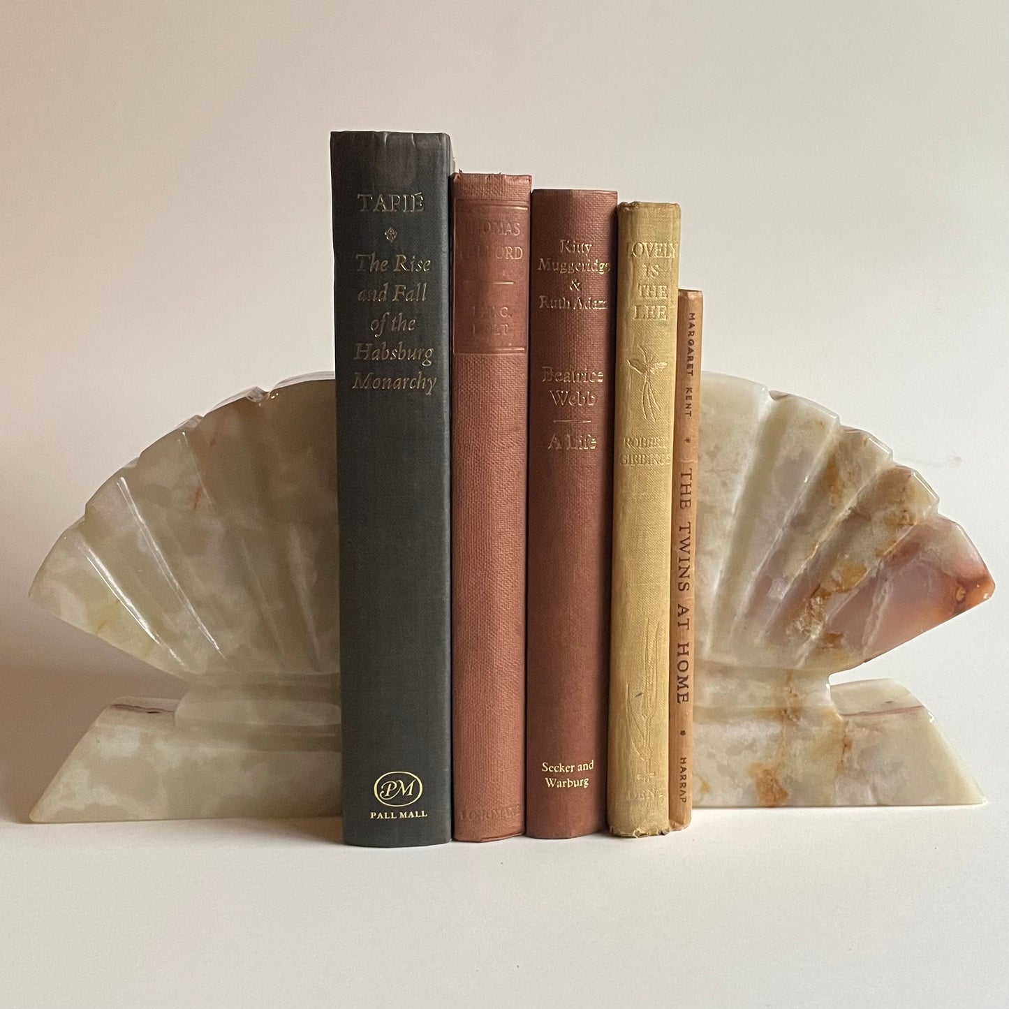 Shell onyx bookends