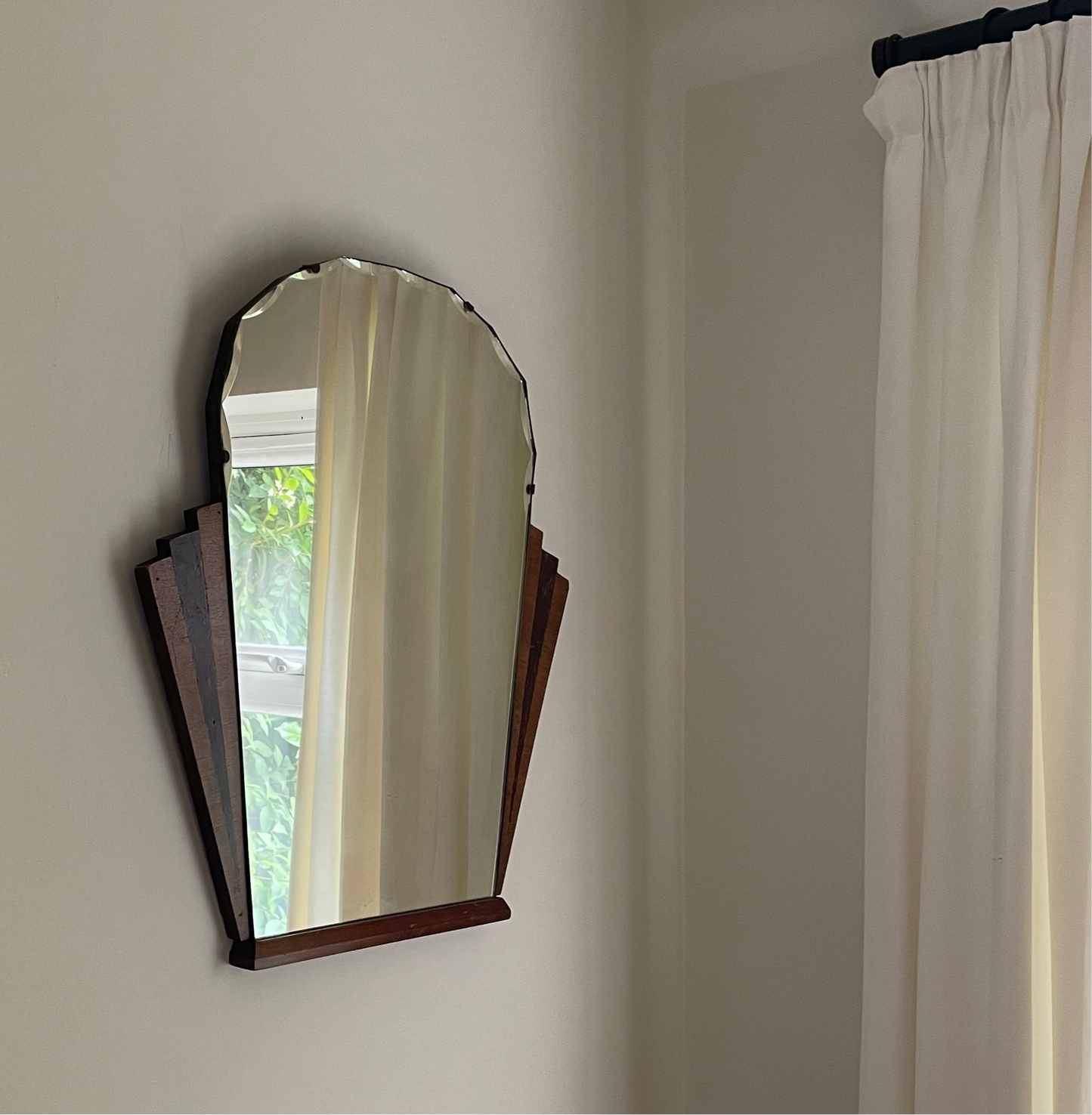 Art deco solid wooden mirror