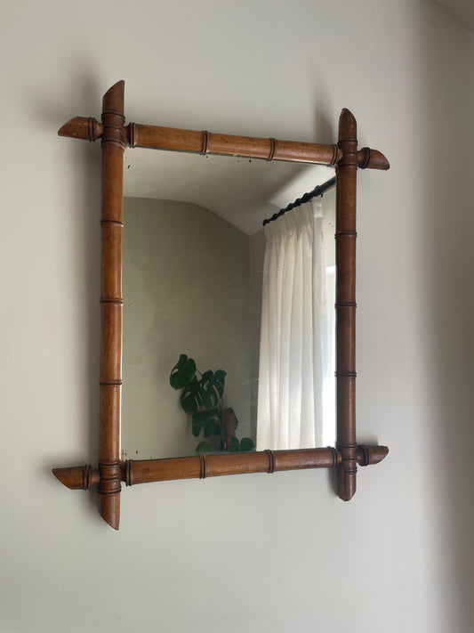 French faux bamboo mirror