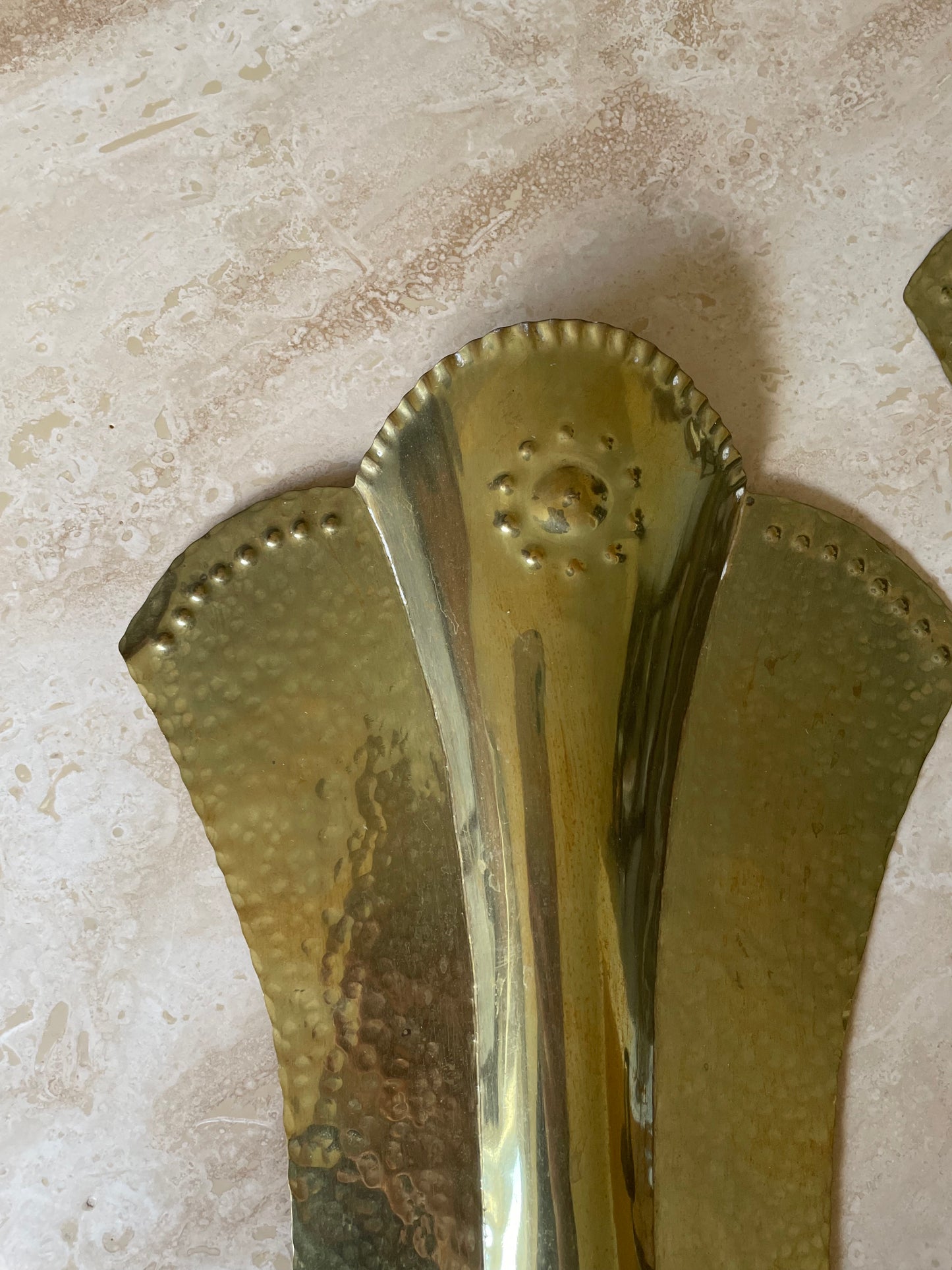 Vintage brass candle wall sconces (pair)