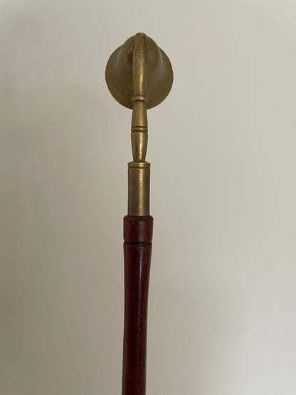 Brass and wooden candle snuffer