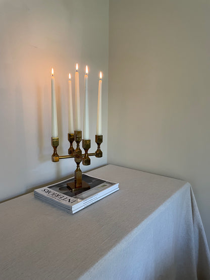Solid brass five arm vintage candelabra, Gusum Sweden