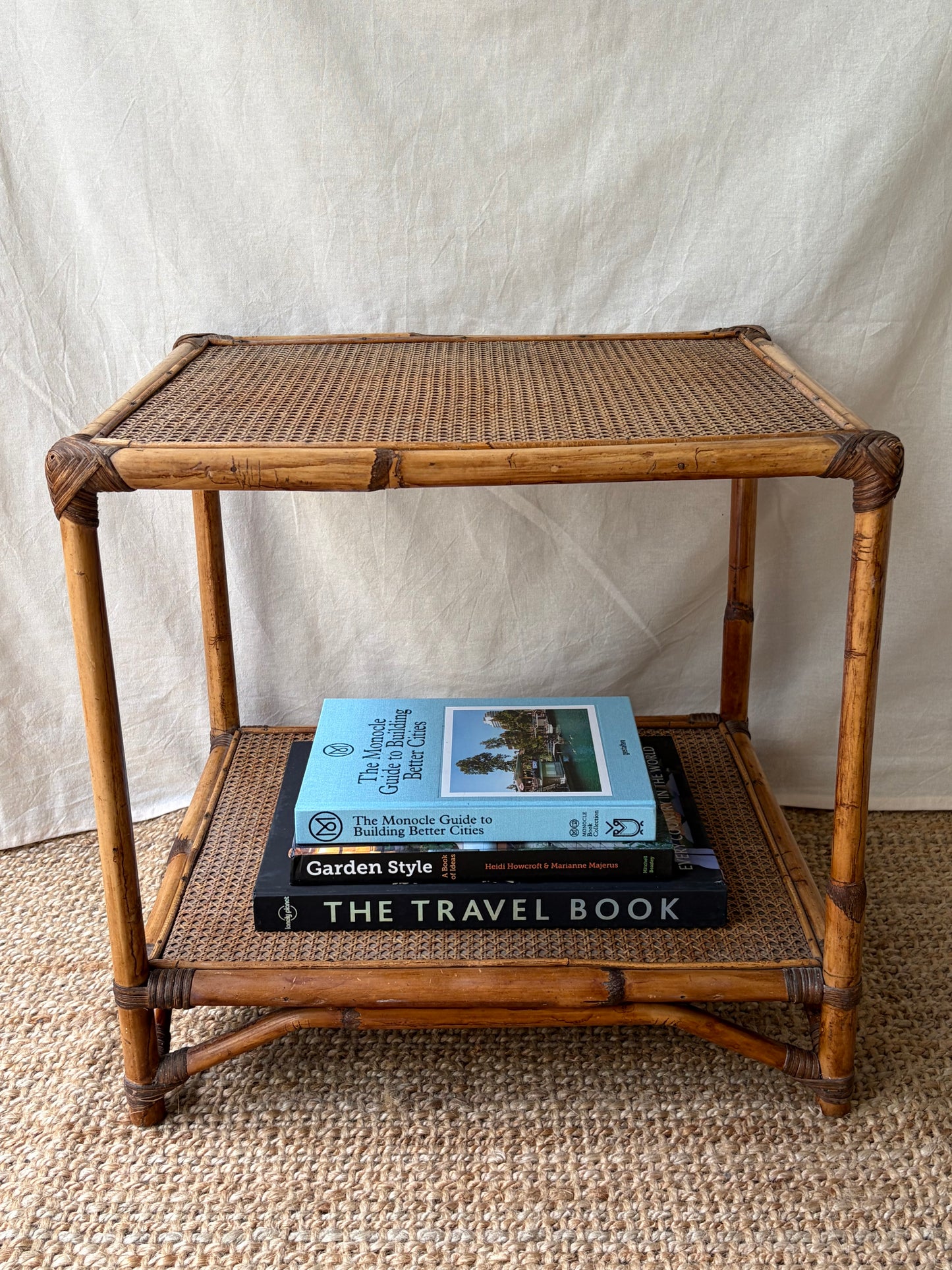 Vintage bamboo and rattan table